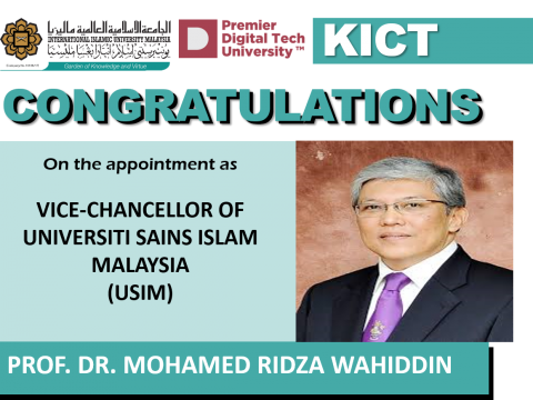 Congratulation Prof Ridza as USIM Vice Chancellor 