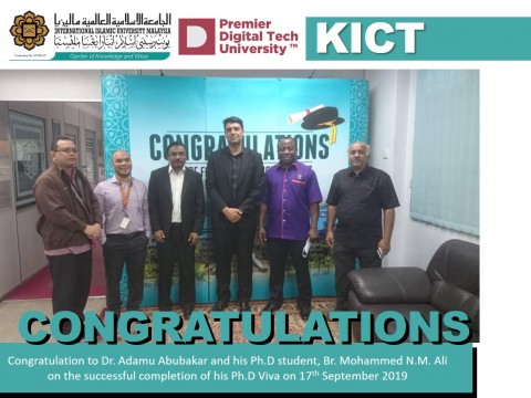 Congratulation to Dr. Adamu Abubakar and his Ph.D student, Br. Mohammed N.M. Ali on the successful completion of his Ph.D Viva 
