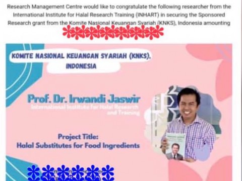 Congratulations to Prof. Dr. Irwandi!