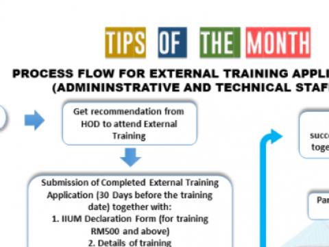 TIPS OF THE MONTH: EXTERNAL TRAINING APPLICATION (ADMINISTRATIVE & TECHNICAL STAFF)