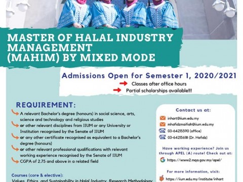 MASTER OF HALAL INDUSTRY MANAGEMENT (MAHIM) PROGRAMME BY MIXED MODE