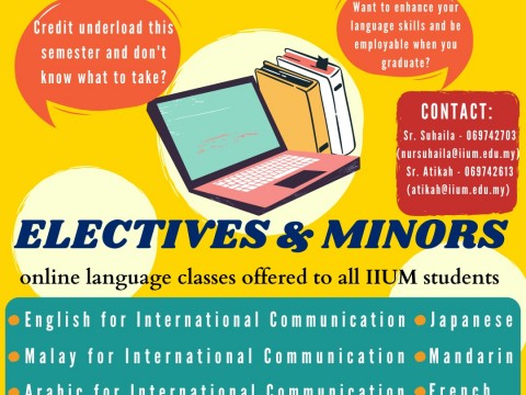 Electives & Minors online language classes offered to all IIUM students