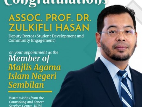 Heartiest Congratulations to Assoc. Prof. Dr. Zulkifli Hasan
