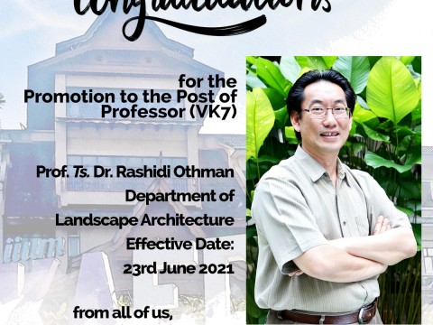Congratulations to Prof. Ts. Dr. Rashidi Othman