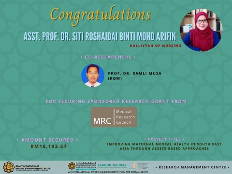 ​CONGRATULATIONS!, Dr Siti Roshaidai