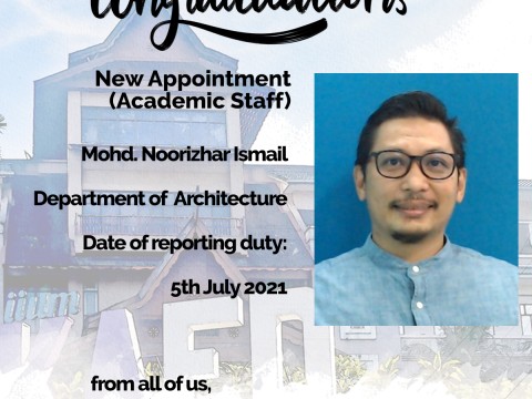 Congratulations - New Appointment: Br. Mohd. Noorizhar Ismail