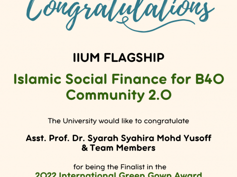 Congratulations IIUM Flagship : Islamic Social Finance for B40 Community 2.0