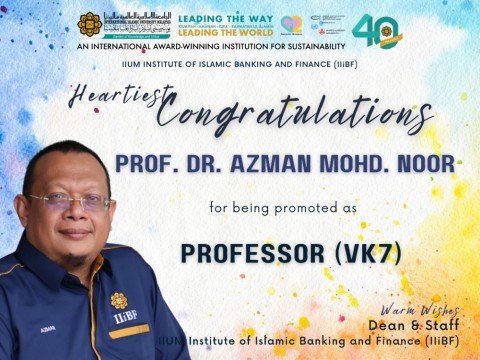 Heartiest Congratulations to Prof. Dr. Azman Mohd. Noor