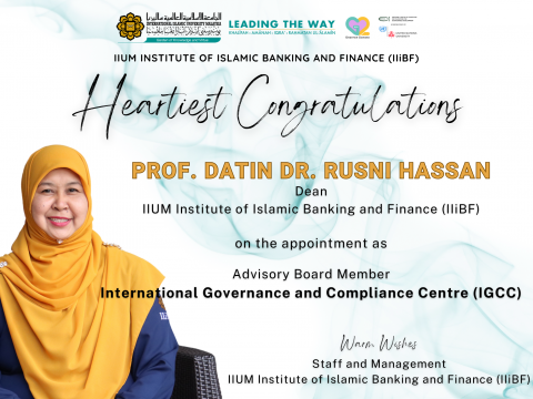 Heartiest Congratulations to Prof. Datin Dr. Rusni Hassan
