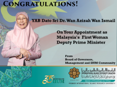 Congratulations to YAB Dato Seri Wan Azizah Wan Ismail