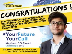 CONGRATULATIONS to Br. Mohammad Huzaifa Fazal from Kulliyyah of Engineering