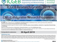 APPLICATION FOR COLLABORATIVE RESEARCH PROGRAMME (CRP) (3rd call) , INTERNATIONAL CENTRE FOR GENETIC ENGINEERING AND BIOTECHNOLOGY (ICGEB) RESEARCH GRANTS 2019