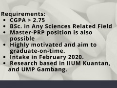 Master Student Vacancy in Pharmaceutical Technology