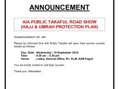 AIA Public Takaful Road Show (Hajj & Umrah Protection Plan