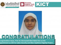 Congratulations on the appointment of Assoc. Prof. Dr. Normaziah Binti Abdul Aziz