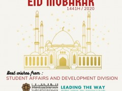 EID MUBARAK GREETINGS FROM STUDENT AFFAIRS & DEVELOPMENT DIVISION (STADD)