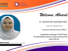 Welcome Sr. Syamimi Nur Syuhadah Sabri to KICT