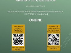 Usrah Budi Facilitators' Contact Info and WhatsApp Group, Semester 3, 2019/2020 Session
