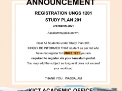 Registration UNGS 1201 Study Plan 201