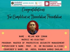 Congratulations to Br. Mejar Nor Isman