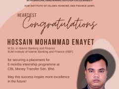 Heartiest Congratulations to Br. Hossain Mohammad Enayet (G1811283)
