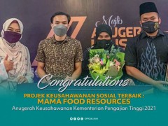 Congratulations To Wazzap Mama Food Resources for winning the "Projek Keusahawanan Sosial Terbaik in Anugerah Keusahawanan Kementerian Pengajian Tinggi 2021" 