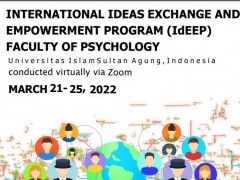 OPEN FOR APPLICATION - The 1st IdEEP 2022 - Faculty of Psychology UNISSULA