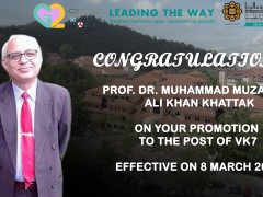 Congratulations on the Promotion to VK7 (Prof. Dr. Muzaffar)