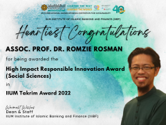 Heartiest Congratulations to Assoc. Prof. Dr. Romzie Rosman