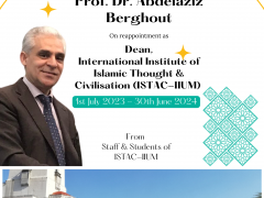 CONGRATULATIONS TO PROFESSOR DR ABDELAZIZ BERGHOUT