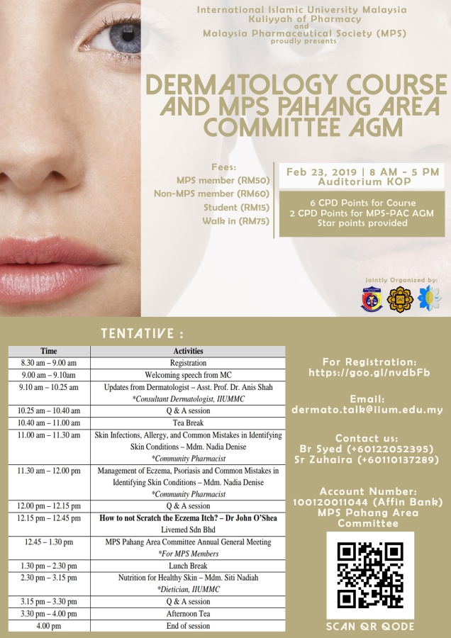 Dermatology Course & Malaysia Pharmaceutical Society Pahang Area Committee AGM