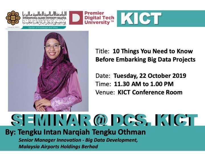 Seminar @ DCS: 10 Things You Need to Know Before Embarking Big Data Projects.