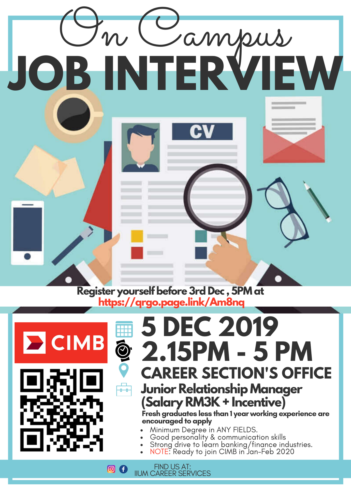 ON CAMPUS JOB INTERVIEW WITH CIMB