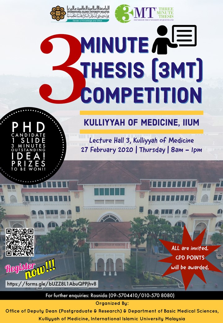 3 Minute Thesis (3MT) Competition