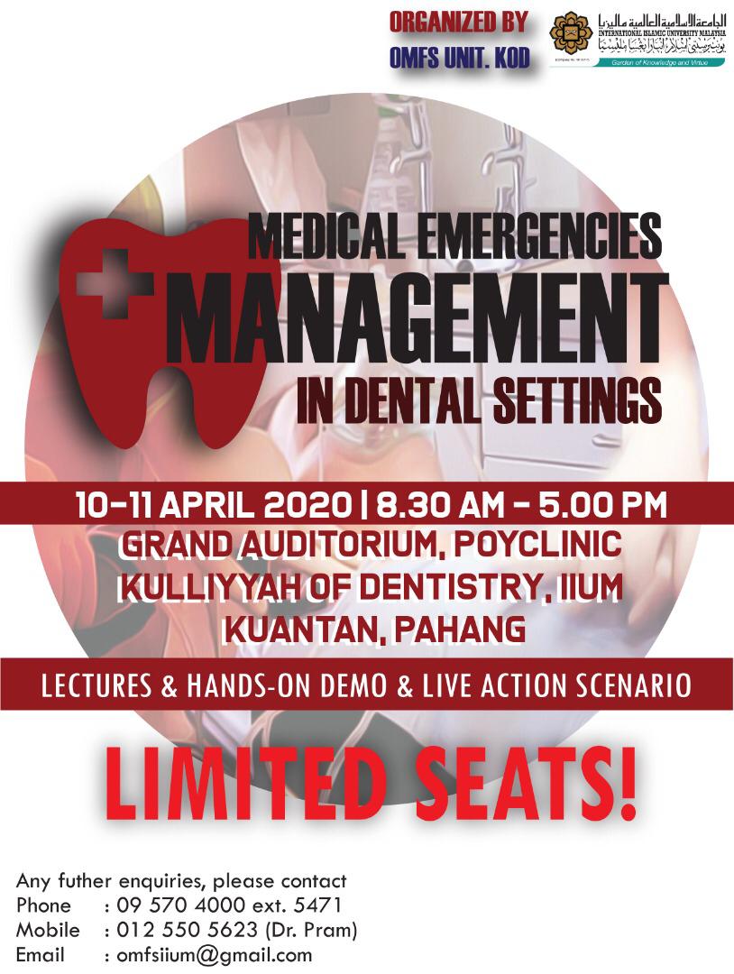Medical Emergencies Management in Dental Settings
