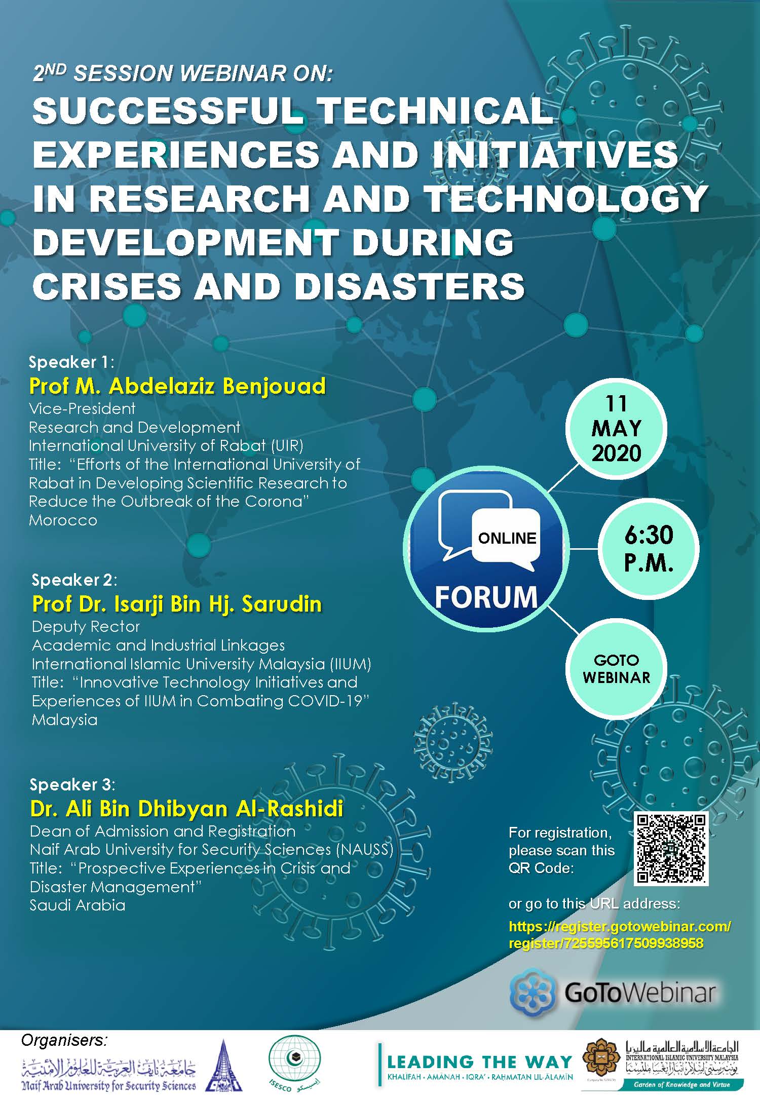 2ND SESSION WEBINAR ON: SUCCESSFUL TECHNICAL EXPERIENCES AND INITIATIVES IN RESEARCH AND TECHNOLOGY DEVELOPMENT DURING CRISES AND DISASTER