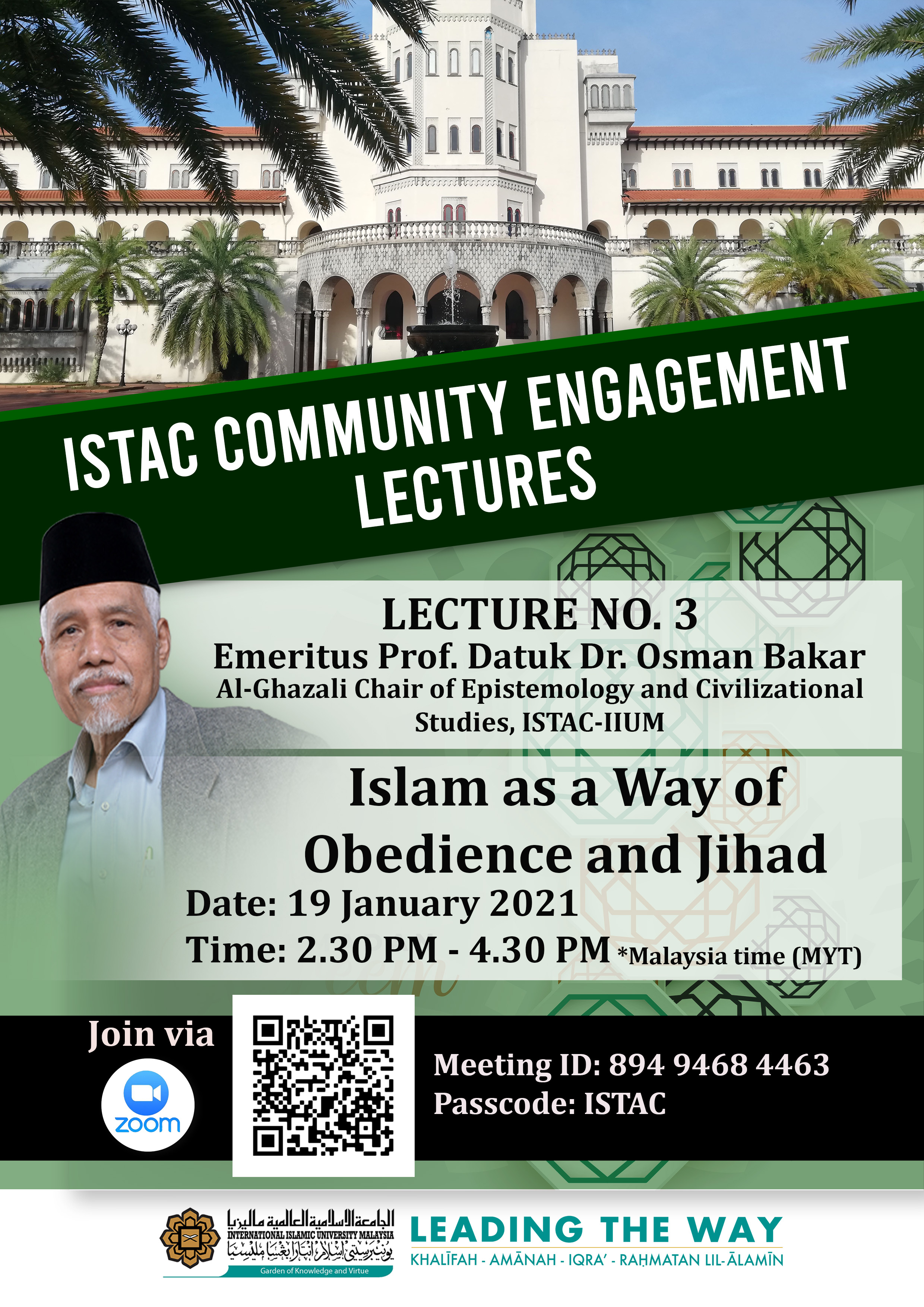 ISTAC COMMUNITY ENGAGEMENT LECTURES - LECTURE NO. 3