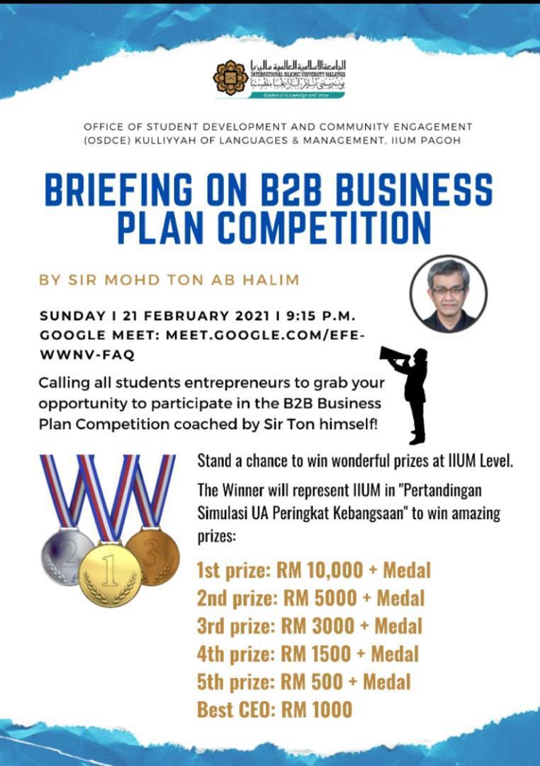Briefing on B2B Business Plan Competition