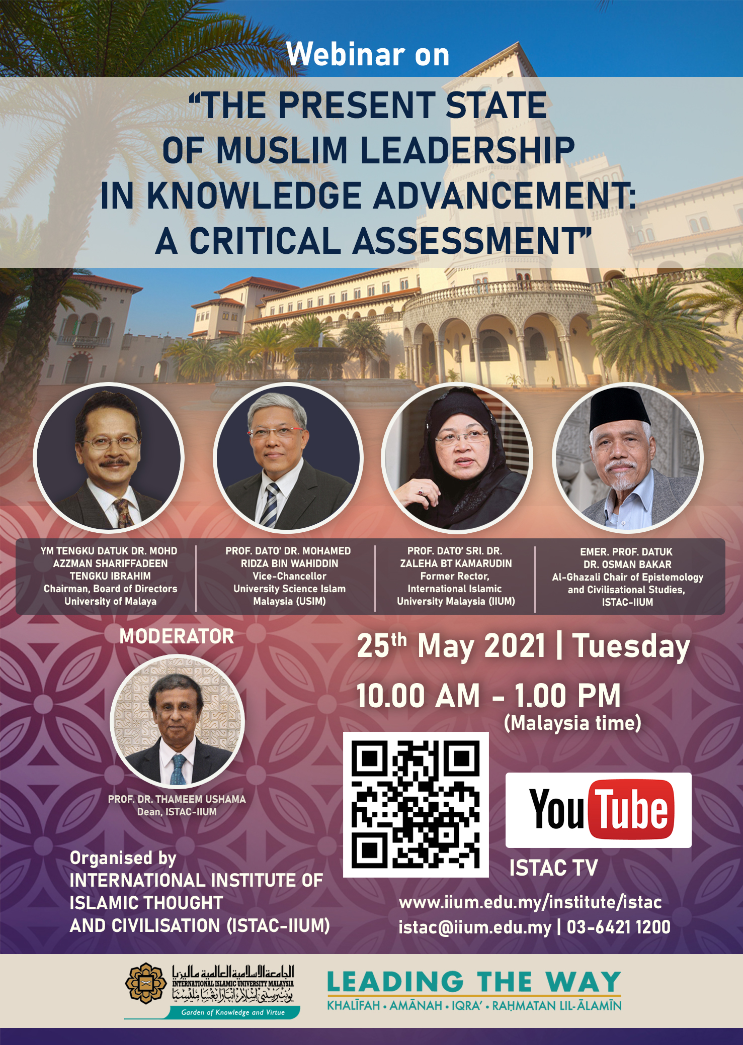webinar on “THE PRESENT STATE OF MUSLIM LEADERSHIP IN KNOWLEDGE ADVANCEMENT: A CRITICAL ASSESSMENT”
