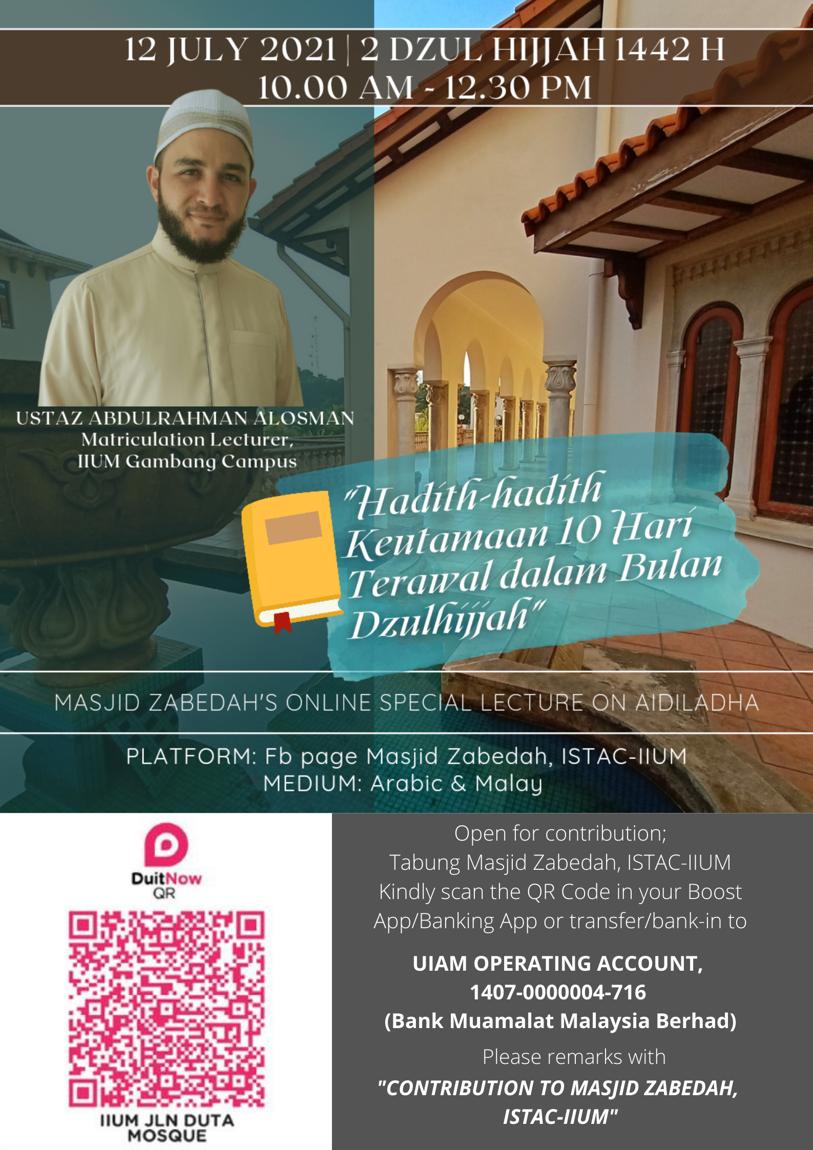 ONLINE SPECIAL LECTURE ON 'AID AL-ADHA