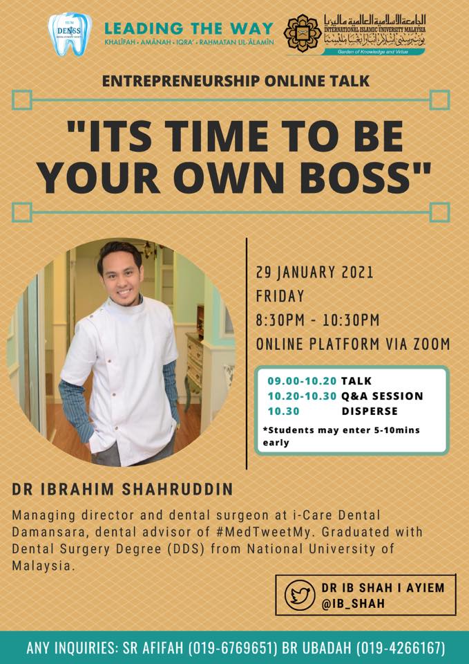 Entrepreneurship Online Talk: "Its time to be your own boss"