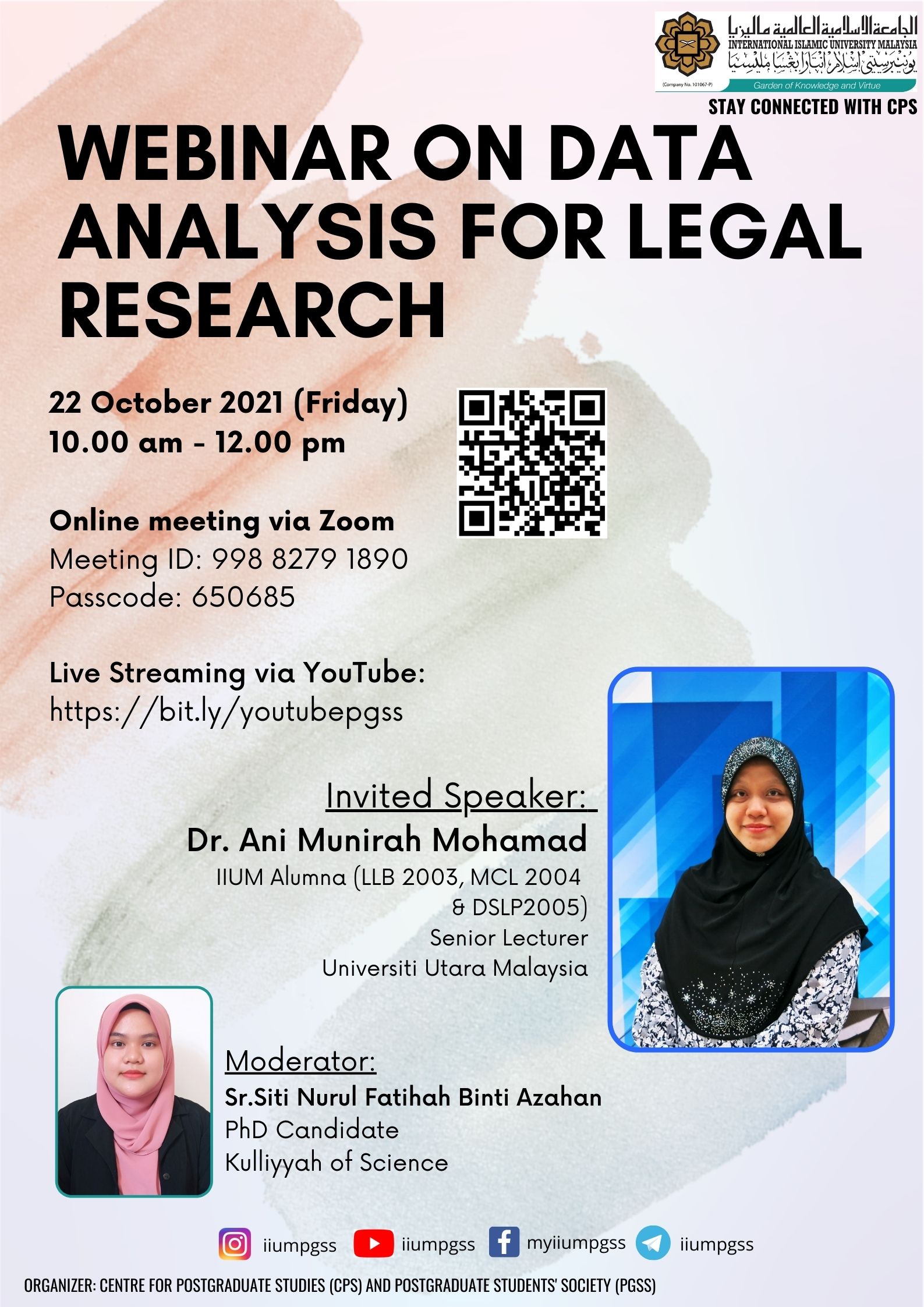 INVITATION TO ATTEND WEBINAR ON DATA  ANALYSIS FOR LEGAL RESEARCH