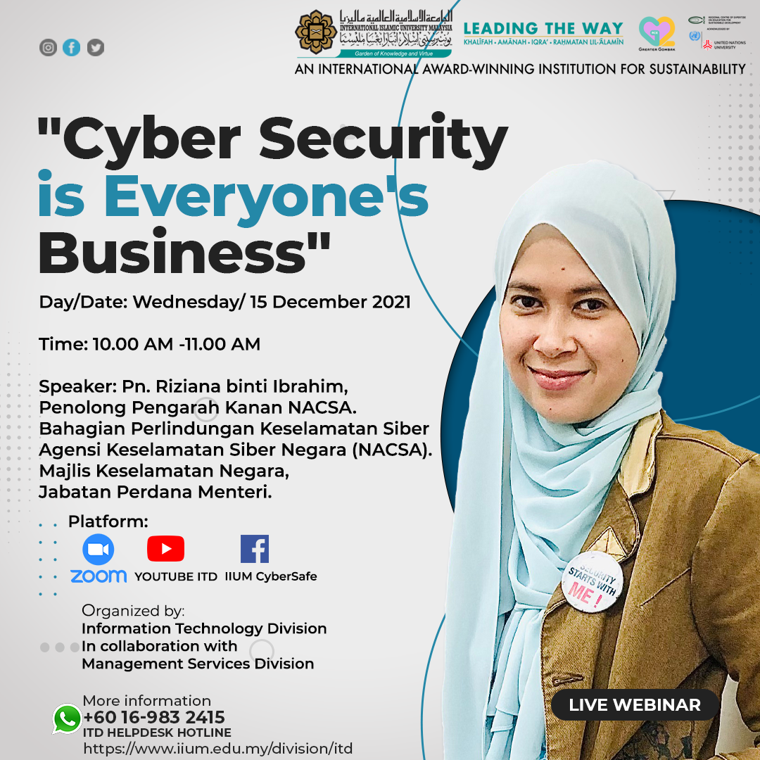 CYBER SECURITY TALK - "CYBER SECURITY IS EVERYONE'S BUSINESS"