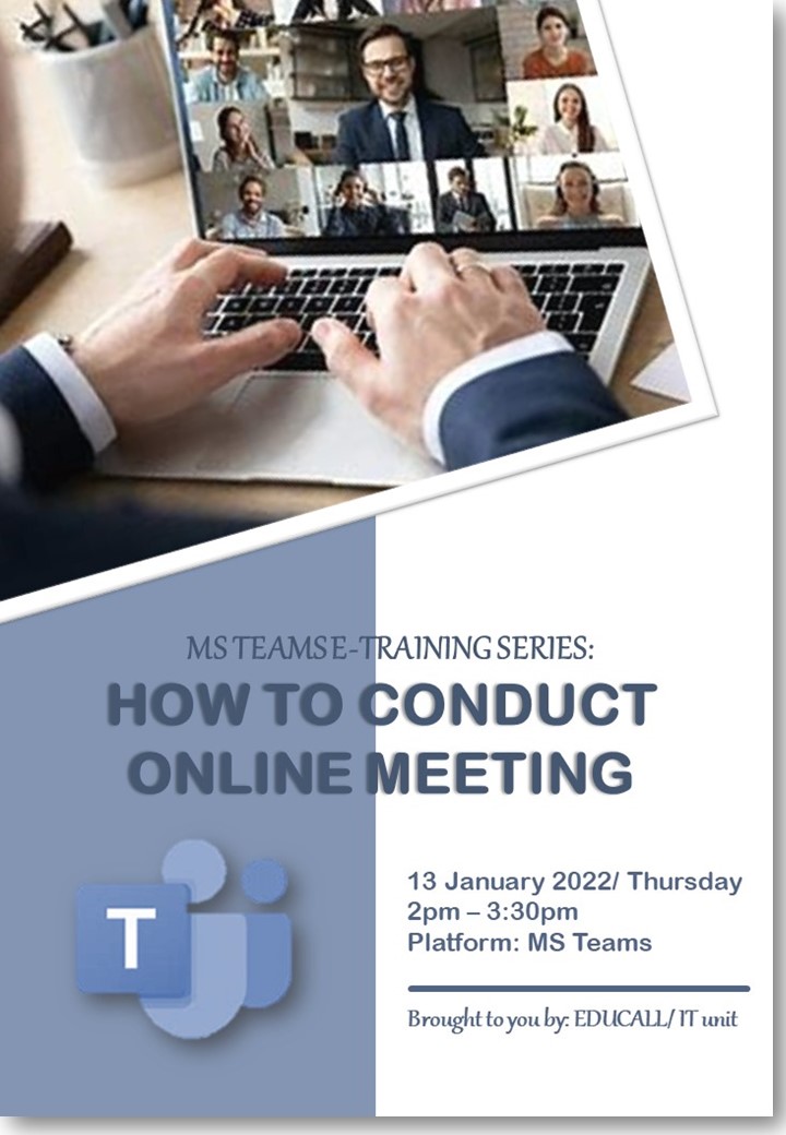 MS TEAMS E-TRAINING SERIES: HOW TO CONDUCT ONLINE MEETING