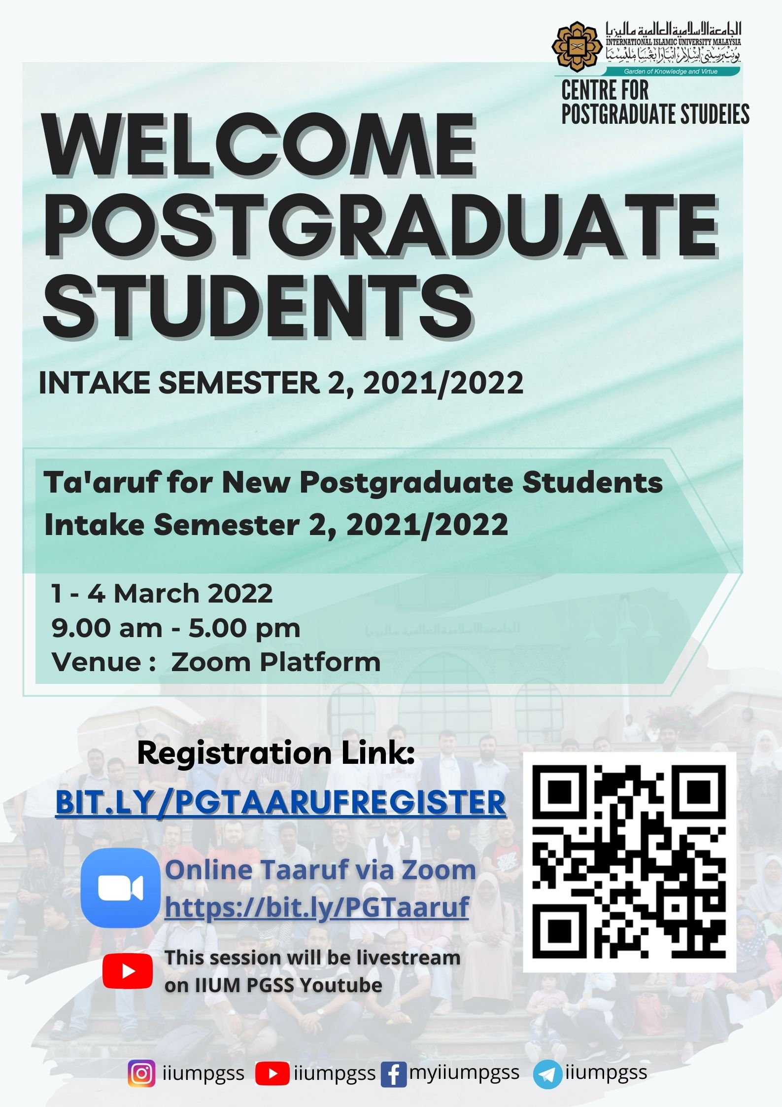 Ta'aruf for New Postgraduate Students, Intake Semester 2, 2021/2022