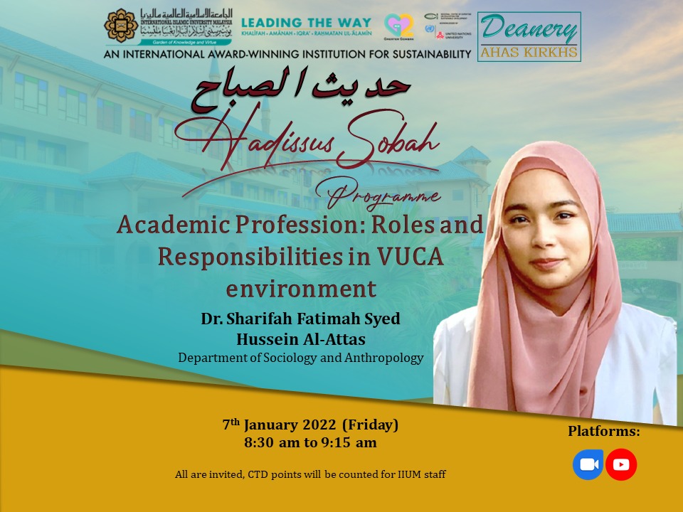 Hadissus Sobah Programme:-Academic Profession:Roles and Responsibilities in VUCA environment