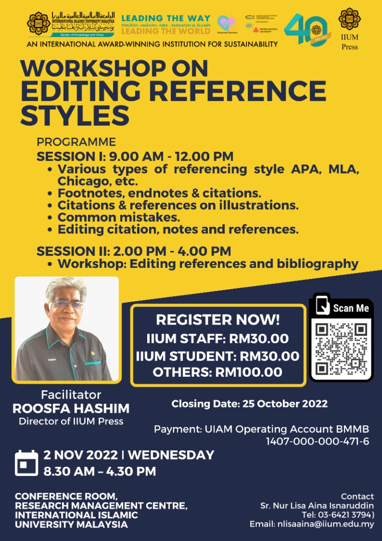 WORKSHOP ON EDITING REFERRENCE STYLES