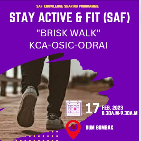 Stay Active & Fit (SAF): Brisk Walk